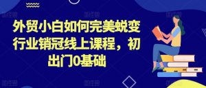 外贸小白如何完美蜕变行业销冠线上课程，初出门0基础-6688资源库