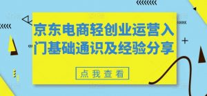 京东电商轻创业运营入门基础通识及经验分享-6688资源库
