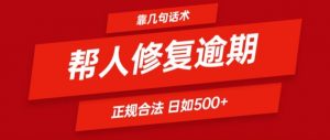 靠一套话术帮人解决逾期日入500+ 看一遍就会(正规合法)【揭秘】-6688资源库