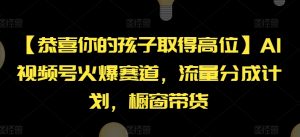 【恭喜你的孩子取得高位】AI视频号火爆赛道，流量分成计划，橱窗带货【揭秘】-6688资源库