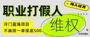 职业打假人电商维权揭秘，一单保底500，全新冷门暴利项目【仅揭秘】-6688资源库