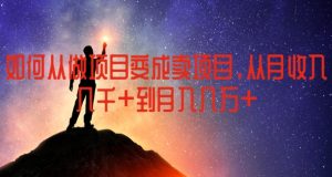 如何从做项目变成卖项目，从月收入几千到月入几万【揭秘】-6688资源库