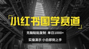 小红书国学赛道，无脑粘贴复制，单日1K，实操演示，小白即刻上手【揭秘】-6688资源库