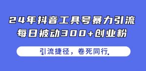 24年抖音工具号暴力引流，每日被动300+创业粉，创业粉捷径，卷死同行【揭秘】-6688资源库