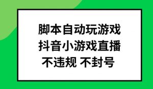 脚本自动玩游戏，抖音小游戏直播，不违规不封号可批量做【揭秘】-6688资源库