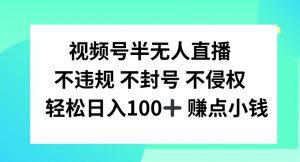 视频号半无人直播，不违规不封号，轻松日入100+【揭秘】-6688资源库