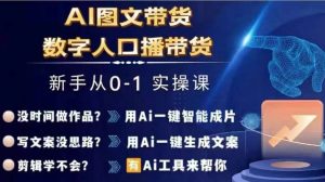Ai图文带货+数字人口播带货，从0~1实操体系课-6688资源库