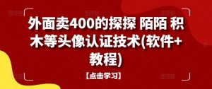外面卖400的探探 陌陌 积木等头像认证技术(软件+教程)-6688资源库