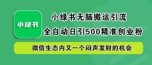 小绿书无脑搬运引流，全自动日引500精准创业粉，微信生态内又一个闷声发财的机会【揭秘】-6688资源库
