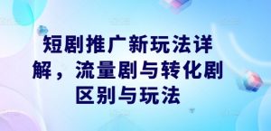 短剧推广新玩法详解，流量剧与转化剧区别与玩法-6688资源库