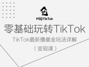零基础玩转TiKToK变现课，TikTok最新撸基金玩法详解-6688资源库
