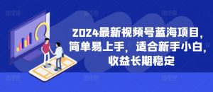 2024最新视频号蓝海项目，简单易上手，适合新手小白，收益长期稳定-6688资源库
