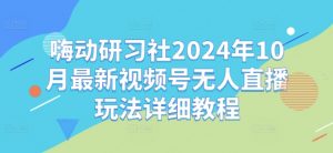 嗨动研习社2024年10月最新视频号无人直播玩法详细教程-6688资源库