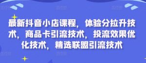 最新抖音小店课程，体验分拉升技术，商品卡引流技术，投流效果优化技术，精选联盟引流技术-6688资源库