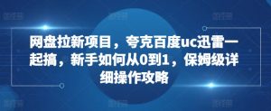 网盘拉新项目，夸克百度uc迅雷一起搞，新手如何从0到1，保姆级详细操作攻略-6688资源库