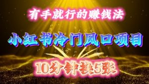 每天 10 分钟，小红书冷门风口项目开启，有手就行的搬运赚钱法，小白日入500 +【揭秘】-6688资源库