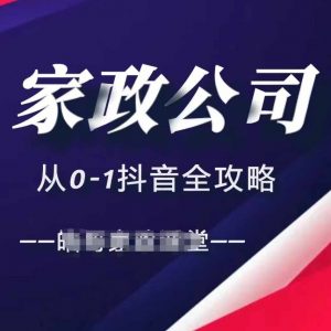 家政公司从0-1抖音全攻略，教你从短视频+直播全方位进行抖音引流-6688资源库