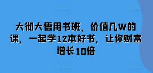 大彻大悟用书班，价值几W的课，一起学12本好书，让你财富增长10倍-6688资源库