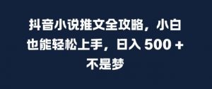 抖音小说推文全攻略，小白也能轻松上手，日入 5张+ 不是梦【揭秘】-6688资源库