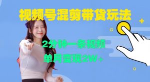 视频号混剪玩法，2分钟一条视频，单月变现2W+【揭秘】-6688资源库