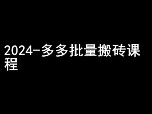 2024拼多多批量搬砖课程-闷声搞钱小圈子-6688资源库