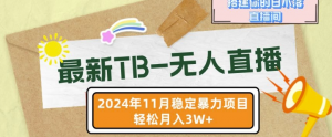 【最新TB-无人直播】11月最新，打造你的日不落直播间，轻松月入过W【揭秘】-6688资源库