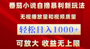 番茄小说自撸暴利新玩法，无视播放量，轻松日入1k，可放大，收益无上限【揭秘】-6688资源库
