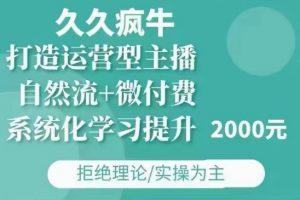 久久疯牛·自然流+微付费(12月23更新)打造运营型主播，包11月+12月-6688资源库