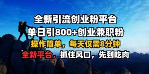 全新引流创业粉平台 单日引800+，创业兼职粉，操作简单，每天仅需8分钟【仅揭秘】-6688资源库