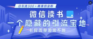 微信读书，一个隐藏的引流宝地，不为人知的小众打法，日引流300+精准创业粉，长尾流量源源不断-6688资源库