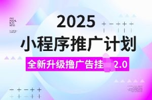 2025小程序推广计划，全新升级撸广告挂JI2.0玩法，日入多张，小白可做【揭秘】-6688资源库