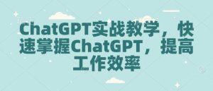 ChatGPT实战教学,快速掌握ChatGPT,提高工作效率-6688资源库