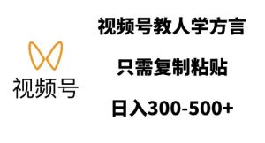 视频号教人学方言，只需复制粘贴，日入多张-6688资源库