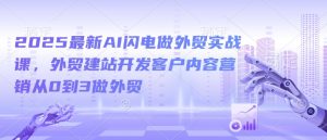 2025最新AI闪电做外贸实战课，外贸建站开发客户内容营销从0到3做外贸-6688资源库