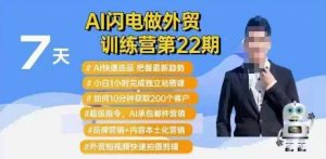 AI闪电做外贸训练营第22期：Al快速选品+小白1小时完成独立站搭建+10分钟获取200个客户等-6688资源库