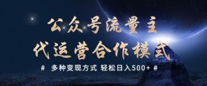 公众号流量主代运营  多种变现方式 轻松日入5张【揭秘】-6688资源库