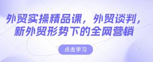 外贸实操精品课，外贸谈判，新外贸形势下的全网营销-6688资源库