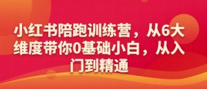 小红书陪跑训练营，从6大维度带你0基础小白，从入门到精通-6688资源库