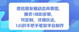 微信朋友圈动态背景图,爆卖1800多单,可定制,详细的玩法,1小时手把手教你学会制作【第一期】-6688资源库
