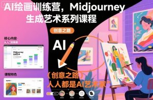 AI绘画训练营,Midjourney生成艺术系列课程,人人都是AI艺术家-6688资源库