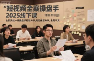 短视频全案操盘手2025线下课,全部实战一线操盘手经验分享,毫无保留分享,全是干货-6688资源库