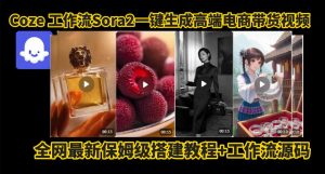 coze智能体sora2一键生成电商带货高端视频工作流保姆级拆解教程,无需剪辑,无需拍摄-6688资源库