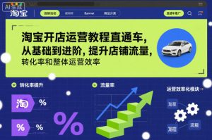 淘宝开店运营教程直通车,从基础到进阶,提升店铺流量,转化率和整体运营效率(更新11月)-6688资源库