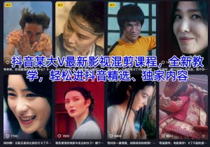 抖音某大V最新影视混剪课程,全新教学,轻松进抖音精选、独家内容-6688资源库