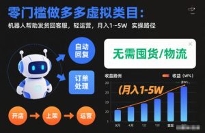 零门槛做多多虚拟类目:机器人帮助发货回客服,轻运营,月入1-5W实操路径【揭秘】-6688资源库