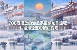 700万播放的治愈系视频制作流程，快速爆流涨粉接广变现-6688资源库