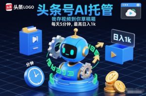 头条号AI托管,我存视频到你草稿箱,每天5分钟,最高日入1k【揭秘】-6688资源库