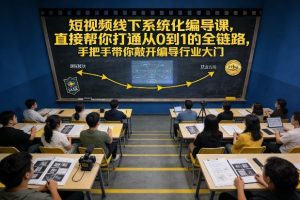 短视频线下系统化编导课，直接帮你打通从0到1的全链路，手把手带你敲开编导行业大门-6688资源库