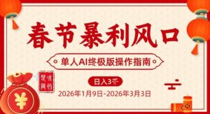 春节暴利风口项目，单人AI落地翻身终极版实操-6688资源库