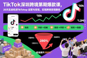 TikTok深圳跨境第2期爆款课,20天实战吃透TikTok Shop运营与变现,实现跨境变现翻倍-6688资源库